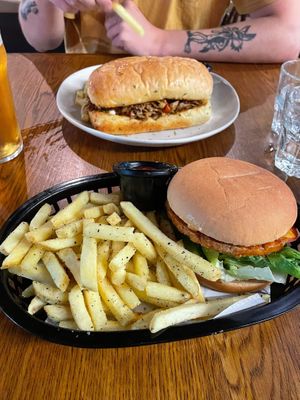 Buffalo chicken burger (amazing vegan mayo!!) $22  at Cornish Arms in Brunswick