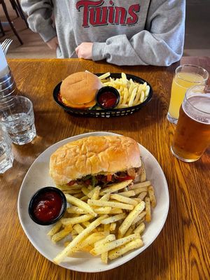 Philly cheese steak on garlic bread bun (AMAZING!! One of the best vegan meals I’ve had!)   at Cornish Arms in Brunswick