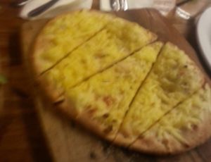 Vegan cheesy bread at Cornish Arms in Brunswick