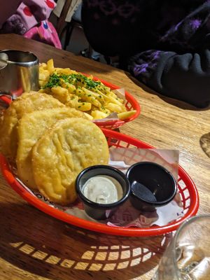 Potato Cakes and Cheesy Fries at Cornish Arms in Brunswick