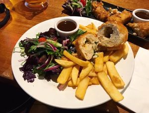 Vegan chick’n kiev at Cornish Arms in Brunswick