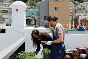 Rooftop garden at I Love Hansik 아이러브한식 in Busan