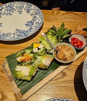 Fresh spring rolls at THE HOUSE by Ginger in Chiang Mai