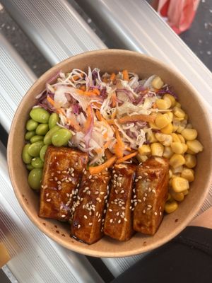 Teriyaki tofu rice bowl  at Niko Niko Adelaide St in Brisbane
