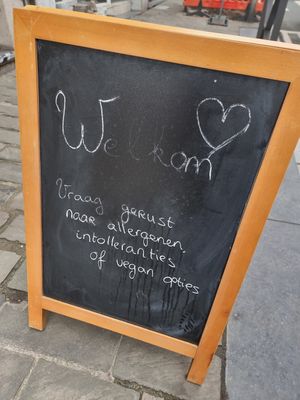 Sign on street at KoekenBoer in Berchem