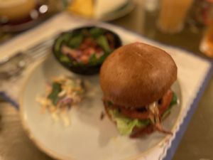 Vegan cheeseburger - Muro Lounge, Hexham  at Muro Lounge in Hexham