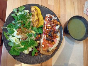 Omelette, salty toast, soup at Nöje   in Brussels