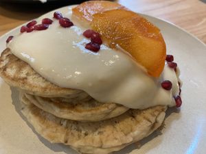 THE Vanilla Pancakes with seasonal fruits.   at Nöje   in Brussels