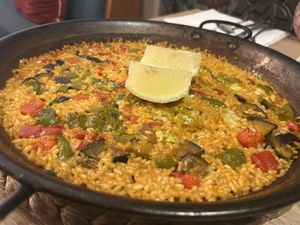 Paella vegana  at La Maravilla de las Canteras in Gran Canaria