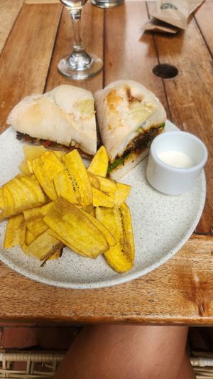 Panini portobelo (con carne vegetal) at Munchies Brunch in Santa Marta