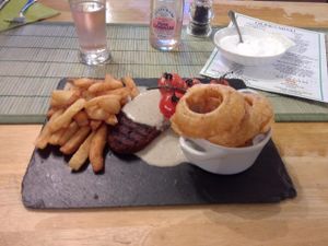 Homemade Seitan Steak at Samphire Brasserie in Plymouth