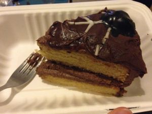 Vegan chocolate orange cake. at Samphire Brasserie in Plymouth