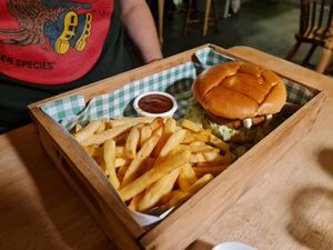 Chickn burger at Samphire Brasserie in Plymouth