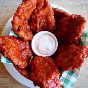 Buffalo chick'n strips. at Samphire Brasserie in Plymouth
