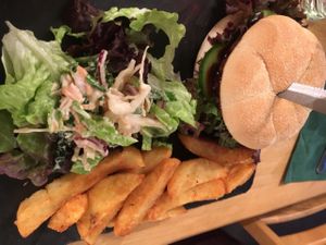 'Chinese Takeaway' burger  at Samphire Brasserie in Plymouth