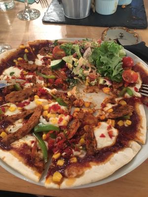 pizza - taken in a rush by my SW England contact Mr P at Samphire Brasserie in Plymouth