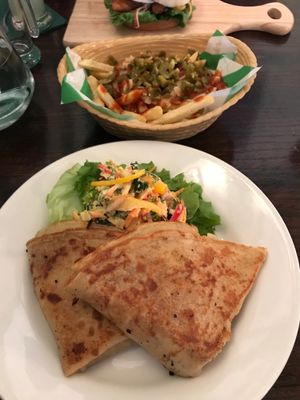 pulled jackfruit crepes at Samphire Brasserie in Plymouth