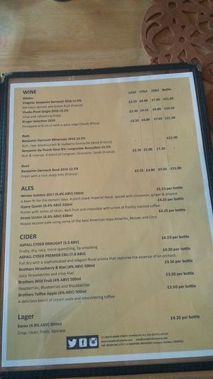 Drinks menu 2 - November 2017 at Samphire Brasserie in Plymouth