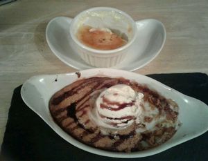 best desert ever! cookie dough & creme brule at Samphire Brasserie in Plymouth