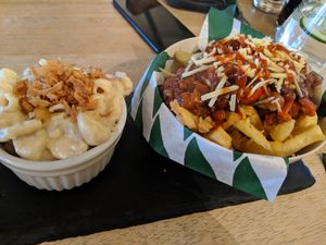 Mac and topped chips at Samphire Brasserie in Plymouth