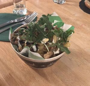 Mushroom for me dirty fries at Samphire Brasserie in Plymouth