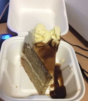 Butterscotch cake at Samphire Brasserie in Plymouth