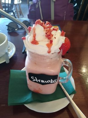 Proper oat-milkshake! Yum! at Samphire Brasserie in Plymouth