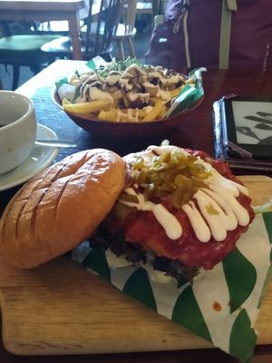Diiiirty burger and fries! 🔥 at Samphire Brasserie in Plymouth