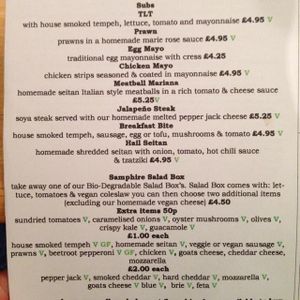 Take Away Menu at Samphire Brasserie in Plymouth