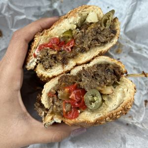 new philly shroomsteak!  at Mendocino Farms - Craftsman Way in San Diego