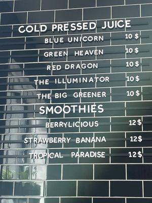 Menu  at In Er G Plant Alchemy in Victoria