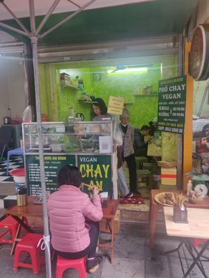 Some indoor seating as well as outdoor seating area at Chay An Binh in Hanoi