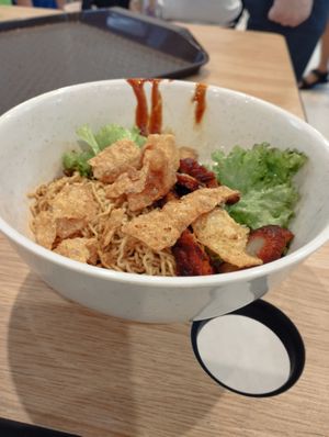 Vegetarian Char Siew Kolo Mee $4 at Origanics - 启点 - Sengkang Grand Mall in Northeast Singapore