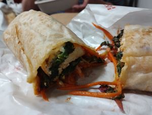 Katsu wrap with Tofu instead of "chicken", bought as takeaway at V Street - Emsphere in Bangkok