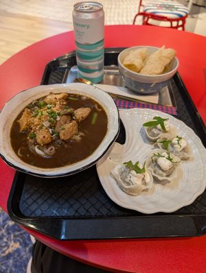 Boat Noodles and Truffled Mixed Mushroom Dumplings at V Street - Emsphere in Bangkok