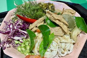 Green curry noodles  at V Street - Emsphere in Bangkok