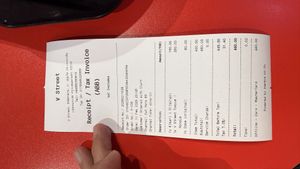 Receipt   at V Street - Emsphere in Bangkok