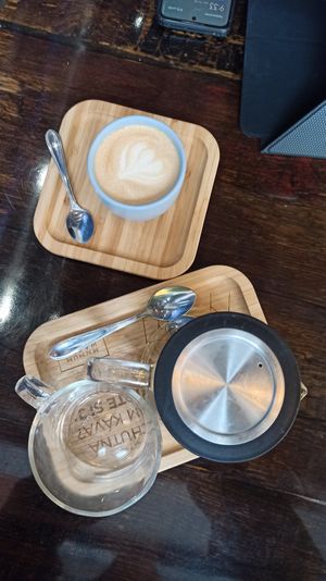 Coffee, green tea at Minimum Waste in Prague