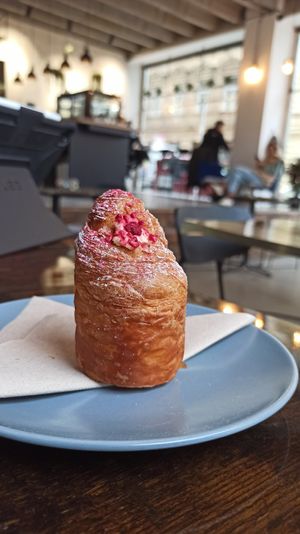 Raspberry Coconut Croissant at Minimum Waste in Prague