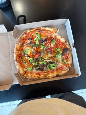 Vegan veggie pizza  at Dough & Co Pizza in Huntington