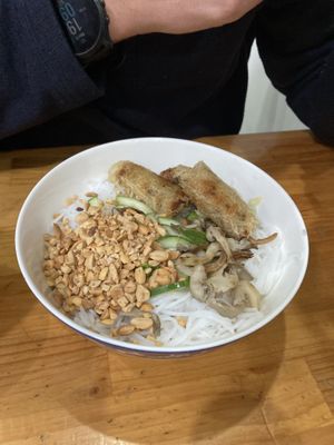 Spring roll noodle soup   at Nhà Hàng Chay Link Vegan in Da Lat