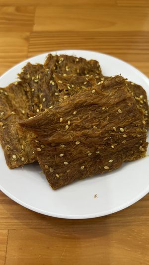 Deer jerky - really nice addition to the noodle dish I had  at Nhà Hàng Chay Link Vegan in Da Lat