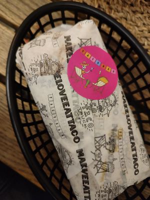 burrito, with packaging 😐 at TacoBar in Budapest