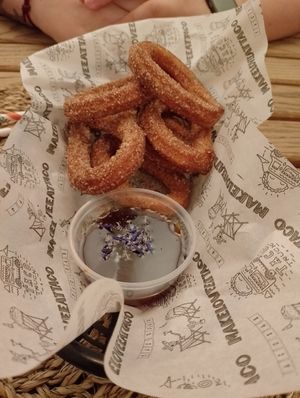 Churros with caramel sauce at TacoBar in Budapest