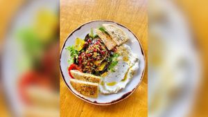 Hummus  at Oat Restaurant Cafe in North London