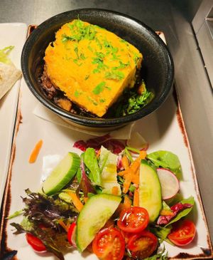 Shepherd pie at Oat Restaurant Cafe in North London