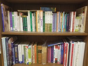 Lots of natural health reference materials to look thru. at Crossville Herb Shop in Crossville