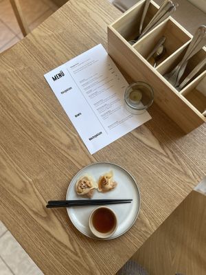 Gyoza filled with Kimchi  at KRUT Bistro in Vienna