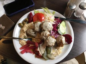 Glutenfree falafel plate at Sababa in Munich