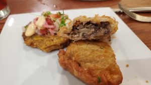 Inside of mushroom empanada at Fire by Forge in Hartford